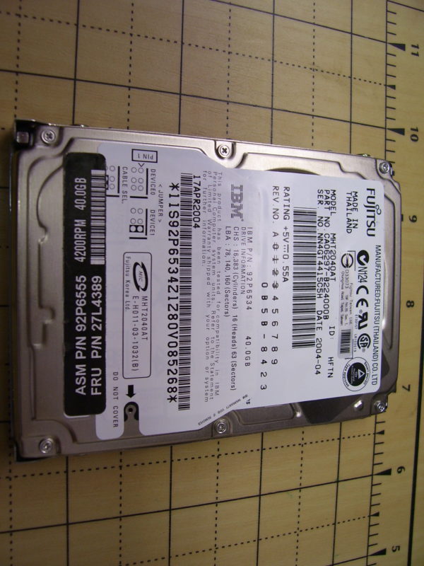 IBM ThinkPad 40Gb 9.5mm Hard Disk Drive R50/51 Fujitsu