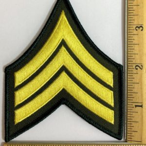 U.S. Army Sergeant E-5 Stripe Army Iron on Patch