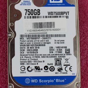 Western Digital 750GB 5400RPM 2.5 inch SATA Hard Drive