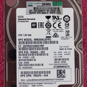 HP 2TB 12G SAS 7.2K 2.5In 512E Sc Hard Drive