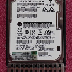 HPE 600GB 15K RPM SAS 2.5 inch Enterprise Hard Drive.