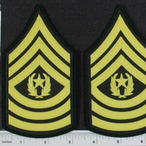 Set 2 of High Quality U.S. Army Command Sergeant E-9 Major Rank Stripes Iron On