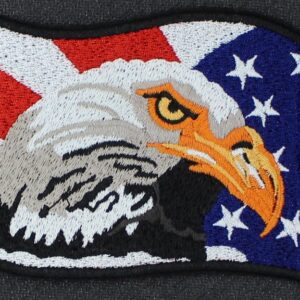 American Flag Bald Eagle Embroidered Patch Patriotic Iron-On Bird Emblem