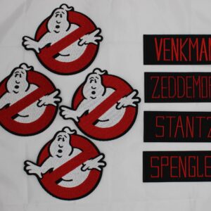 Lot of 8 Ghostbusters Name Tags & No Ghost Sign Logo Applique Patches