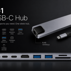 Tekserve USB-C Hub 8-1 - RJ45/SD/USB2/USB3/HDMI/USBC/USBC-PD
