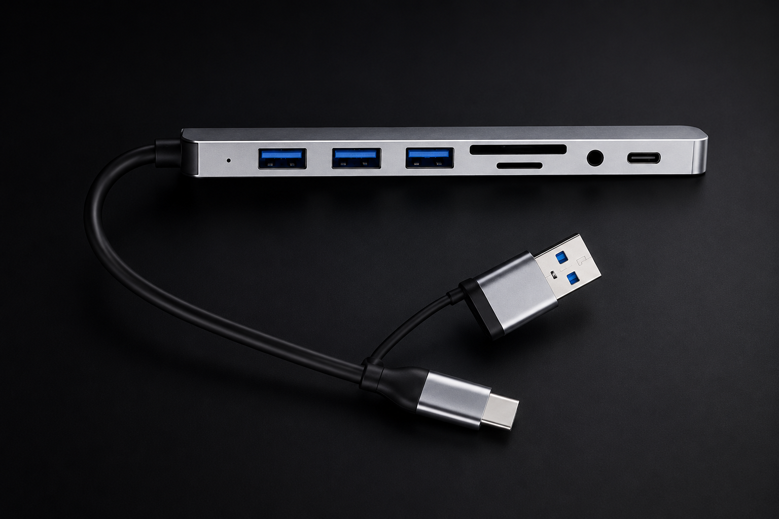 Tekserve USB-C Hub 8-1 - USB-C to USB-A Adapter/USB x 3/USBC/Audio/SD/MicroSD - Image 2
